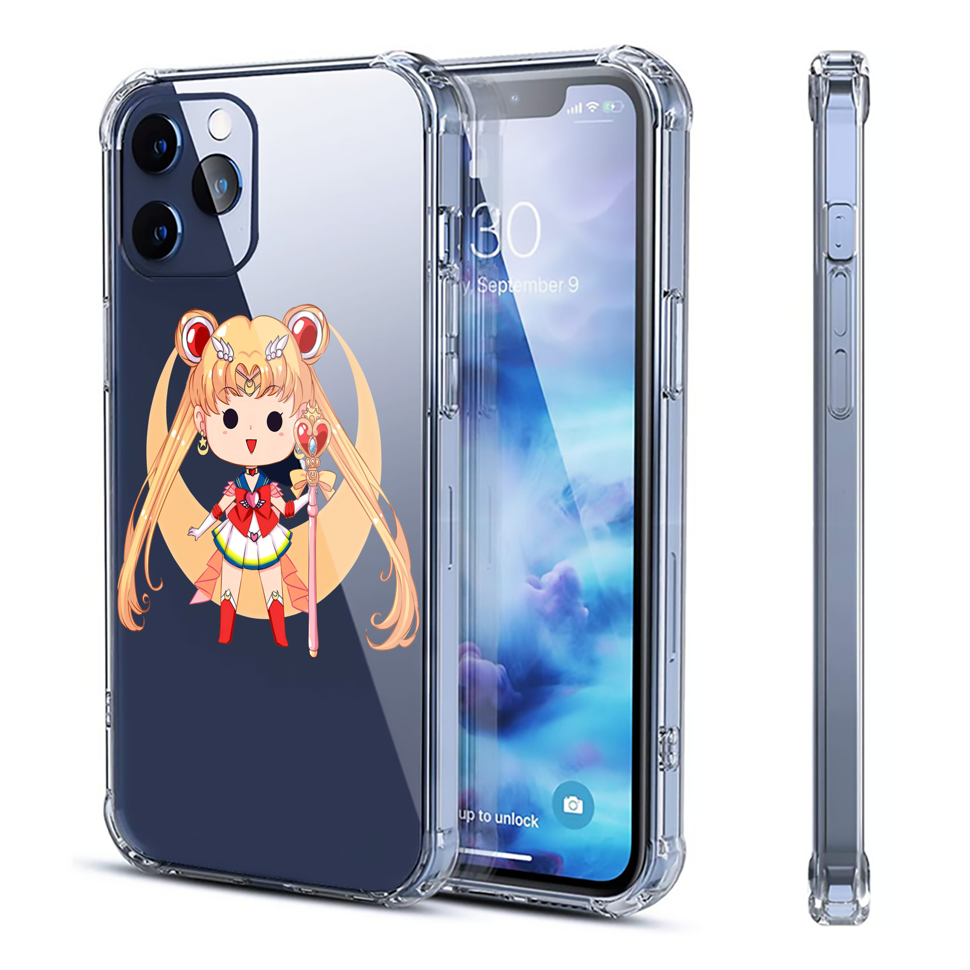 （画像用） 美少女戦士セーラームーン 月野 うさぎ つきの うさぎ Sailor Moon Tsukino Usagi 【iPhone 12シリーズ対応】透明スマホケース（クリアソフトケース）
